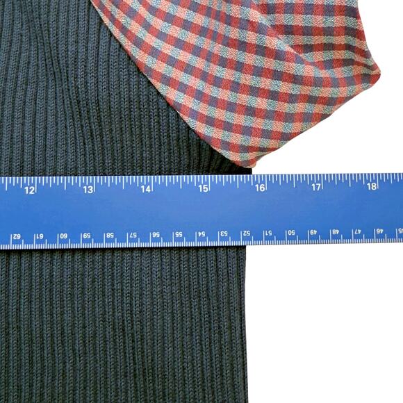 Maeve by Anthropologie XL Blue Ribbed Puff Sleeve Bodycon Mini Knit Dress - Picture 9 of 9